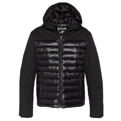 Doudoune bi-matière à capuche SCHOTT
