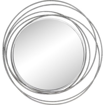 Miroir rond décoratif argenté design moderne en métal et verre RECOLLECTION