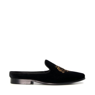 Mocassins en velours brodés à arrière ouvert - SAMAR DUNE LONDON
