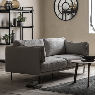 Ashar Mid-Century Boucle Sofa with Black Metal Legs SO'HOME