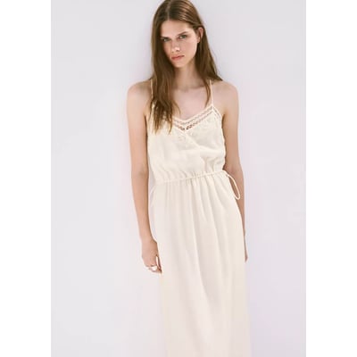 Robe lissée avec broderies ajourées MANGO