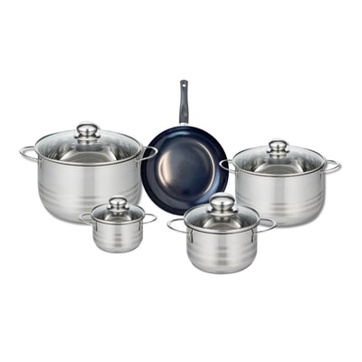 Batterie 1 poêle 20cm + 4 faitouts 12/16/20/24cm PRIMA BRILLANT ELO
