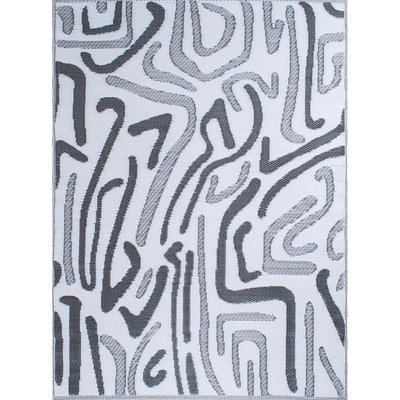 Tapis extérieur en polypropylène Spargi 1741 noir 150 x 220 cm JARDINDECO