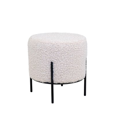 Pouf rond en tissu bouclette et métal ø35,5cm - ALFORD HOUSE NORDIC