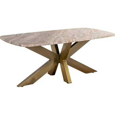 Table basse élégante en marbre  et pieds laiton RECOLLECTION