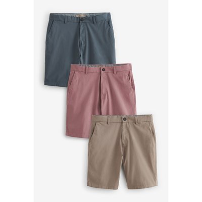 Shorts chino stretch coupe slim, lot de 3 NEXT
