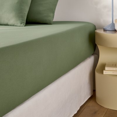 Drap-housse en microfibre lavée, polyester recyclé, bonnet 30 cm LA REDOUTE INTERIEURS