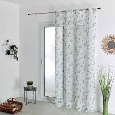 Voilage tamisant en étamine fleurie HOME MAISON