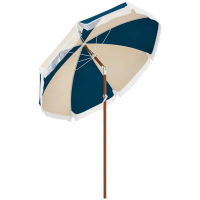 Parasol inclinable de jardin Ø 213 cm style vintage franges OUTSUNNY