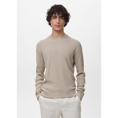 Pull coton maille fine côtelée MANGO MAN