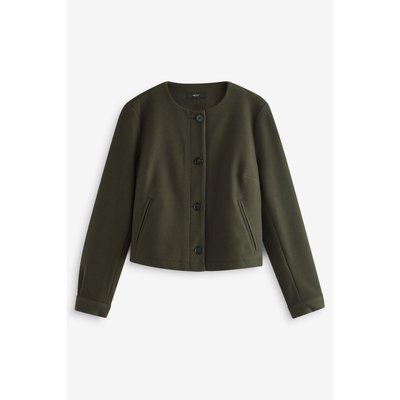 Veste brossée boutonnée sans col NEXT