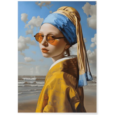 Affiche Jeune Fille avec Perle Moderne L'AFFICHERIE