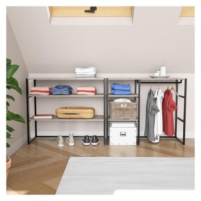 Lot de 2 portants vêtements sous combles modulables 200x85cm KADRA MOB IN