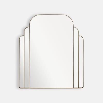 Miroir mural, métal fer laitonné, longueur 72 x hauteur 80 cm, ARCIA LA REDOUTE INTERIEURS