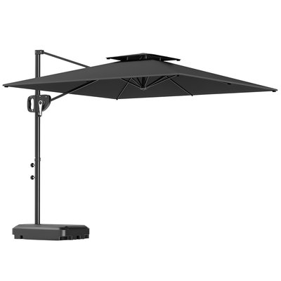 Parasol de terrasse à pied déporté Polyester OUTSUNNY
