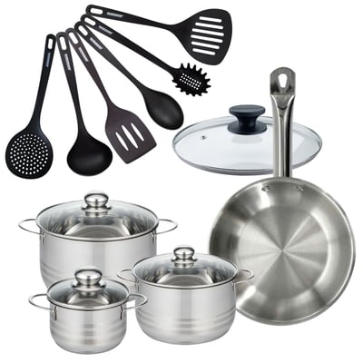 Batterie de cuisine 1 poêle 28cm + 3 faitouts 16/20/24cm ETERNA FACKELMANN