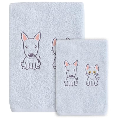 Ensemble enfant 1 serviette de toilette + 1 drap de bain RUSTY & OLLY SENSEI MAISON