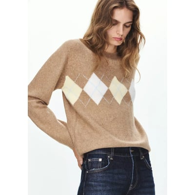 Pull à losanges à col rond MANGO