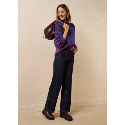 Jean brut coupe droite longueur 7/8ème LA FEE MARABOUTEE