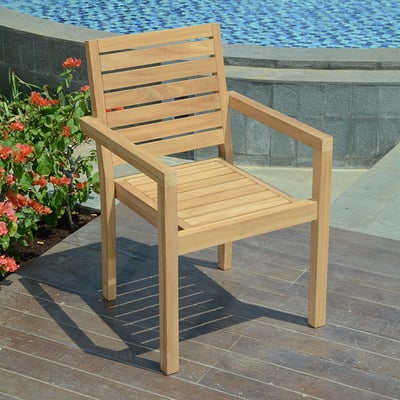 Fauteuil fixe empilable en teck Tivoli TECK ATTITUDE