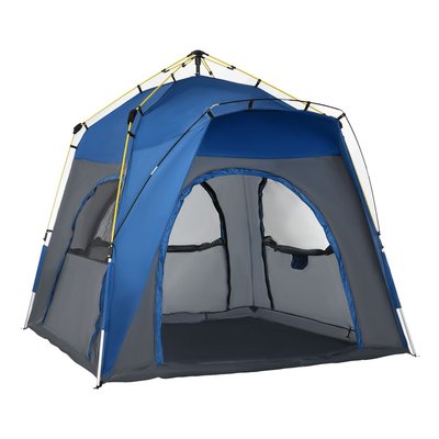 Tente de camping pop-up 4 personnes fibre verre polyester OUTSUNNY