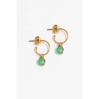 Mini créoles Stella - Aventurine YAY PARIS