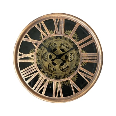 Horloge ronde mécanisme apparent 25x6x25cm EMDE