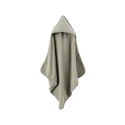 Cape de bain double face coton et gaze de coton LINO CARRE BLANC