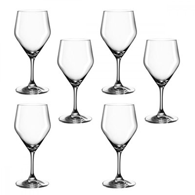 Lot de 6 verres à vin blanc sur pied 340ml LEONARDO