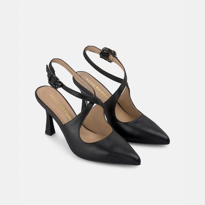 Chaussures à talons aiguilles avec lanière entrelacée et boucle en strass ALMA EN PENA