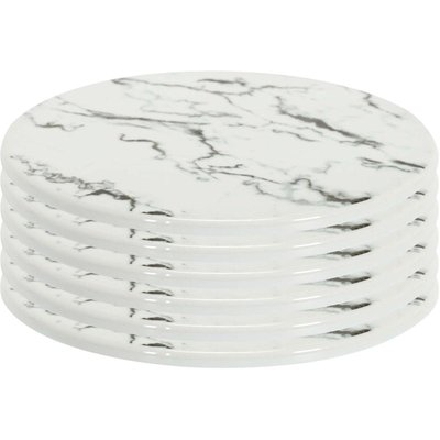 Dessous de plat en porcelaine effet marbre 18 cm (Lot de 6) CMP
