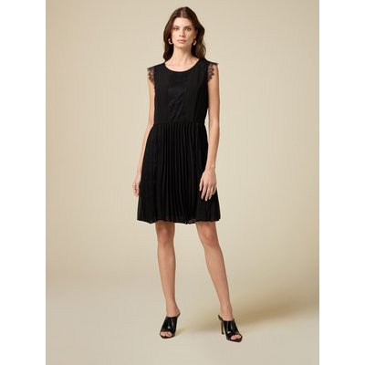 Robe courte sans manches en georgette fluide OLTRE