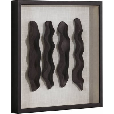 Tableau abstrait en relief, Bois et verre RECOLLECTION