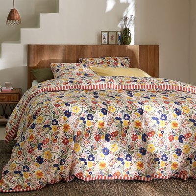 Misène Floral 100% Washed Cotton Duvet Cover LA REDOUTE INTERIEURS