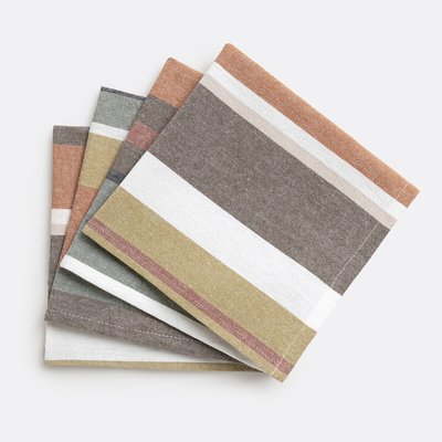 Serviettes de table coton bio tissé-teint, Antika LA REDOUTE INTERIEURS
