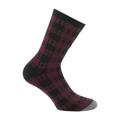 Mi-chaussettes à carreaux et pointe colorée MADE IN FRANCE KINDY