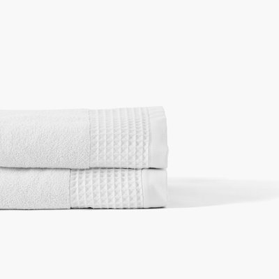 Drap de bain bouclette de coton biologique SOURCE CARRE BLANC