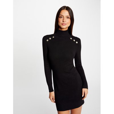 Robe pull ajustée col roulé et boutons MORGAN