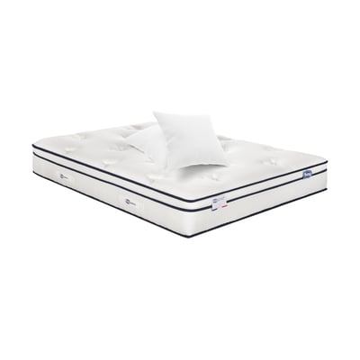 Matelas 140x200 Hybride, ferme H27 + 2 oreillers - INEGALE SIMMONS