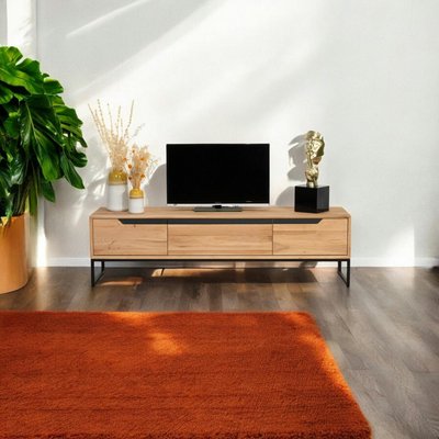 Meuble tv en bois de chêne blanc PALERME PIER IMPORT