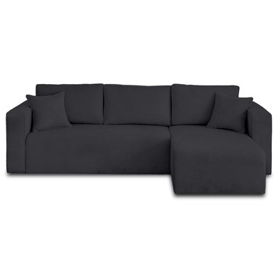 Canapé d'Angle Convertible en Velours texturé 4 places - TOPAZE LISA DESIGN