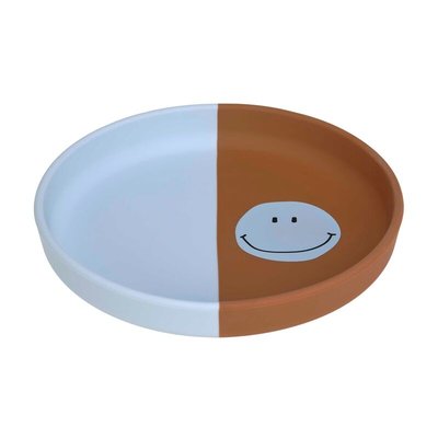 Assiette en silicone Happy Rascals Smile bleu ciel LASSIG