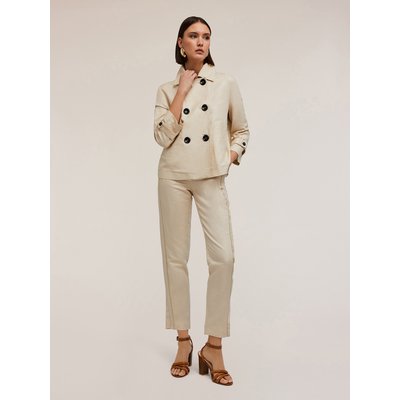 Veste caban en toile mélangée de coton et lin MOTIVI