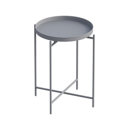 Bout de canapé avec plateau à rebord rond en Métal H56 cm - PARKER CALICOSY