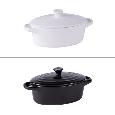 Mini cocotte ovale 16 cm en grès (lot de 2) TABLE PASSION