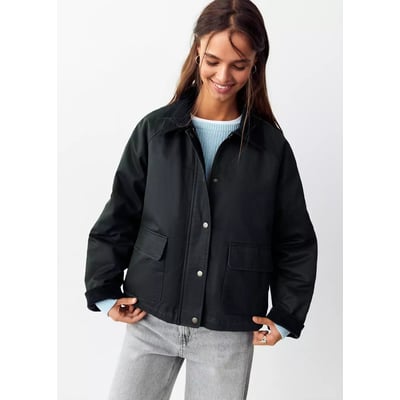Parka oversize à col en velours côtelé MANGO TEEN
