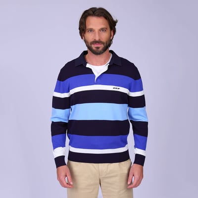 Pull rugby rayé MISE AU GREEN