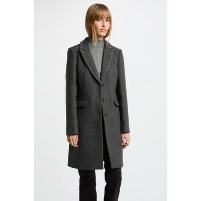 Manteau long avec clous MORGAN