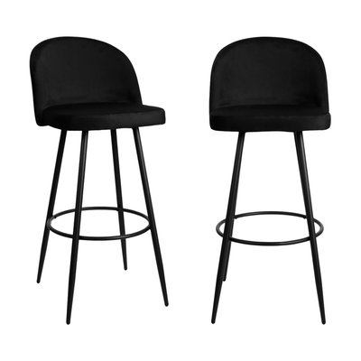 Lot de 2 chaises de bar velours L52 cm - HOUNDI CALICOSY