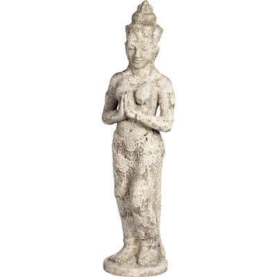 statue femme bouddha debout terracotta  vieilli zen RECOLLECTION